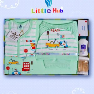 Little Hub 4 Piece Unisex Baby's Gift Set (Peach, 0-3 Months)